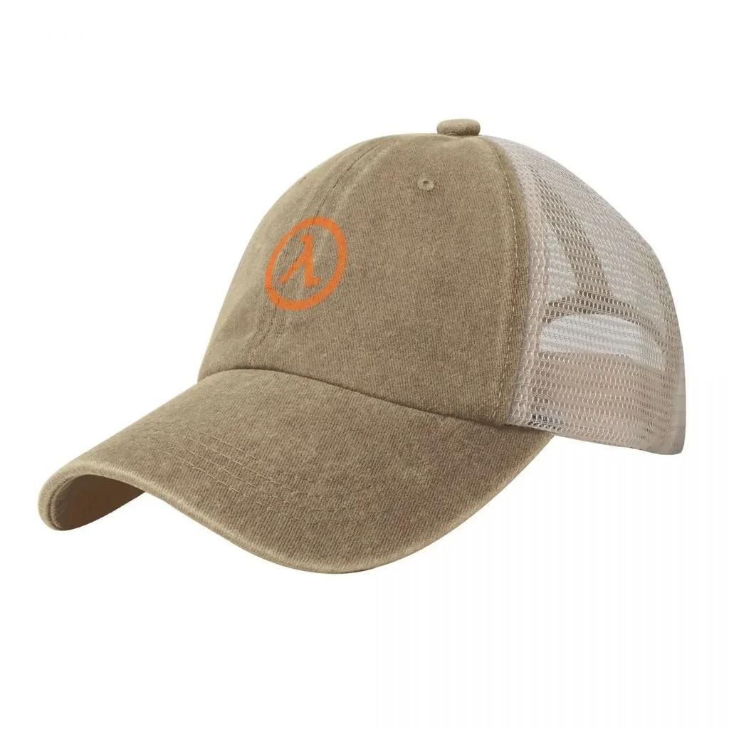 Half life lambda symbol Cowboy Mesh Baseball Cap birthday Visor Anime Caps For Women Unisexs