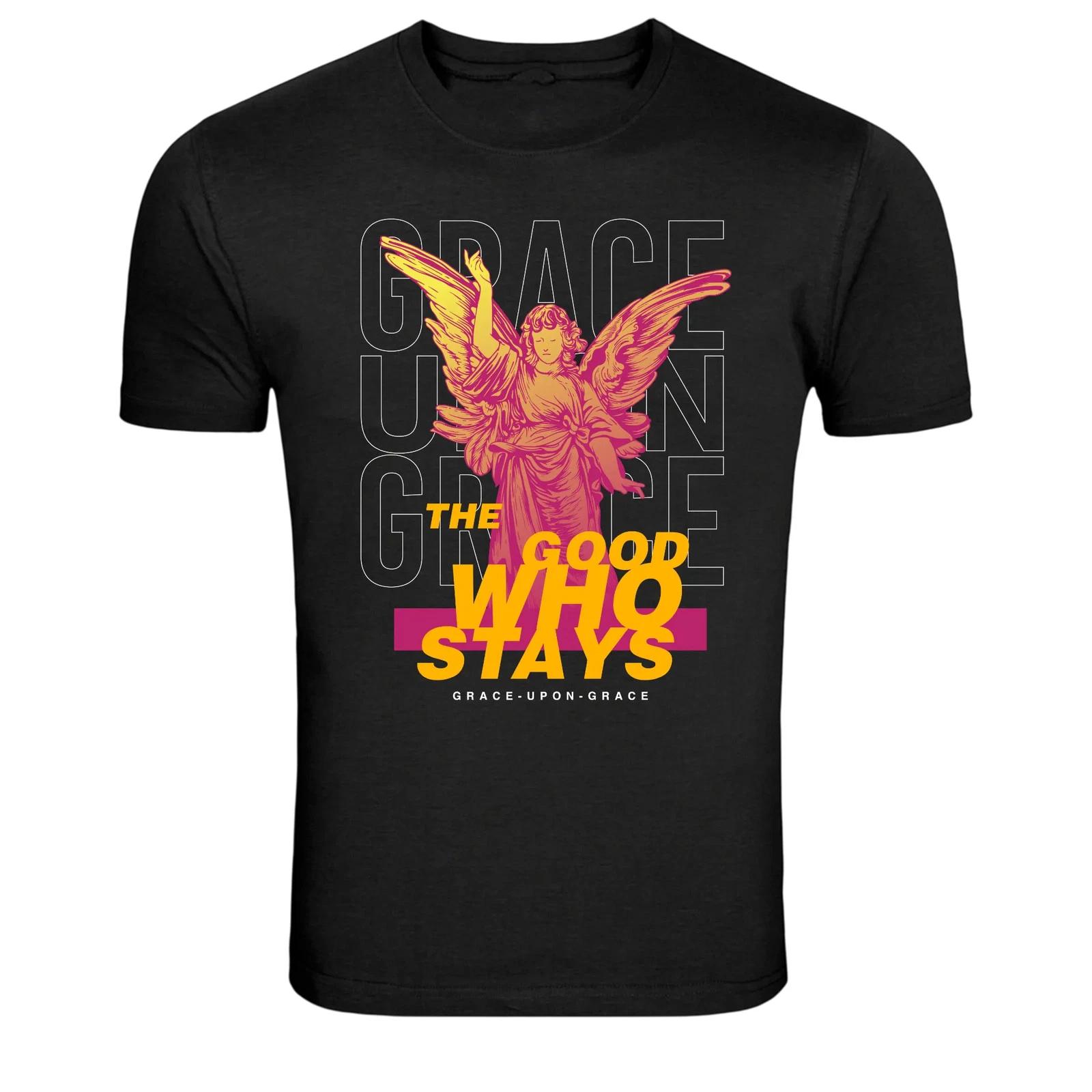 Grace Upon Grace Angel Typography Graphic T-Shirt XL