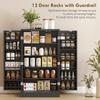 Kitchen Cupboard, Freestanding Multi-Storage Kitchen Pantry Cabinet with Adjustable Shelves, Black