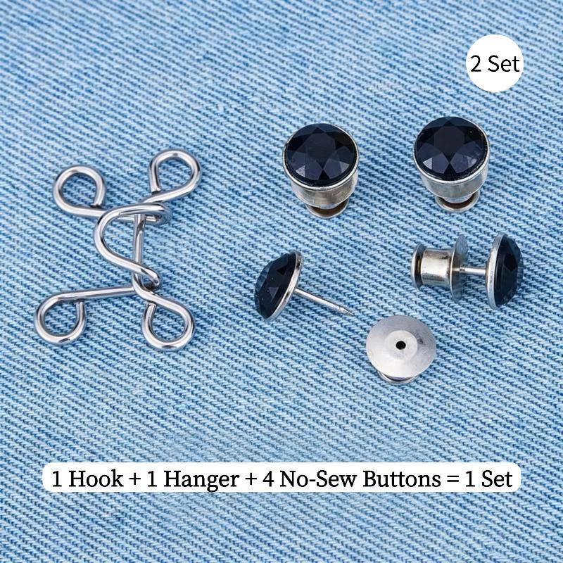 2/4/8 Sets Pant Waist Tightener Button Pins Jeans Button Tightener To Make Smaller Waist Tightener