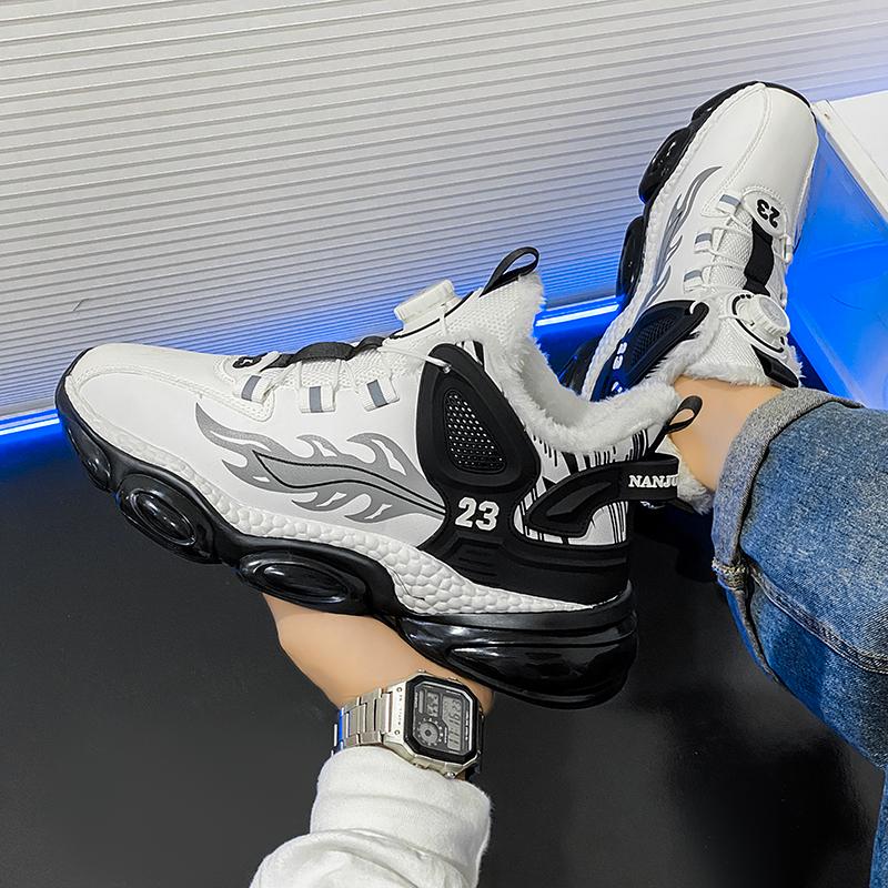 Fashion Men Shoes Winter Fashion Sneaker Height Increasing Thick Sole Anti Slip Basketball Sneakers Wear-resistant Casual Running Shoes