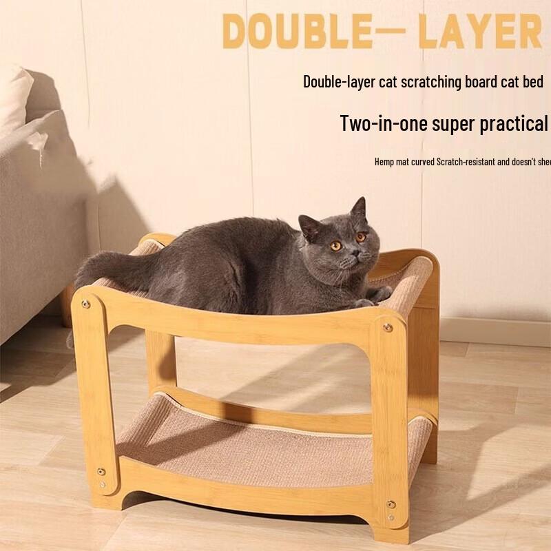 Sisal Cat Scratcher & Double Layer Cat Bed