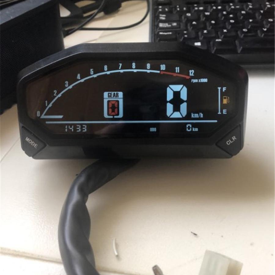 Universal Motorcycle LED LCD Speedometer Digital Backlight Waterproof Odometer Tachometer For 1,2,4 Cylinders Motor Electronics