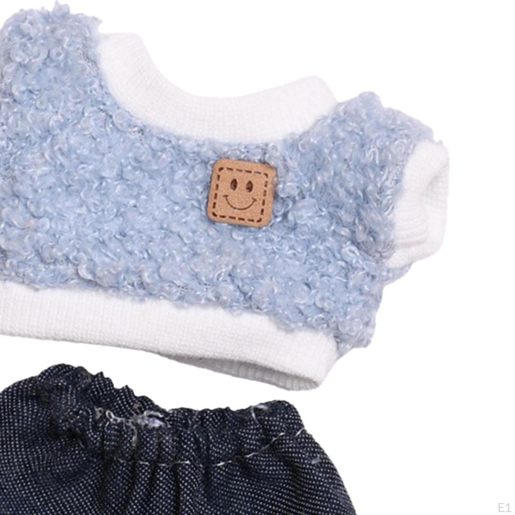 Mini 17cm 6inch Doll Clothes Set Costume Cute Clothing for Ages 5 6 7 8 Blue