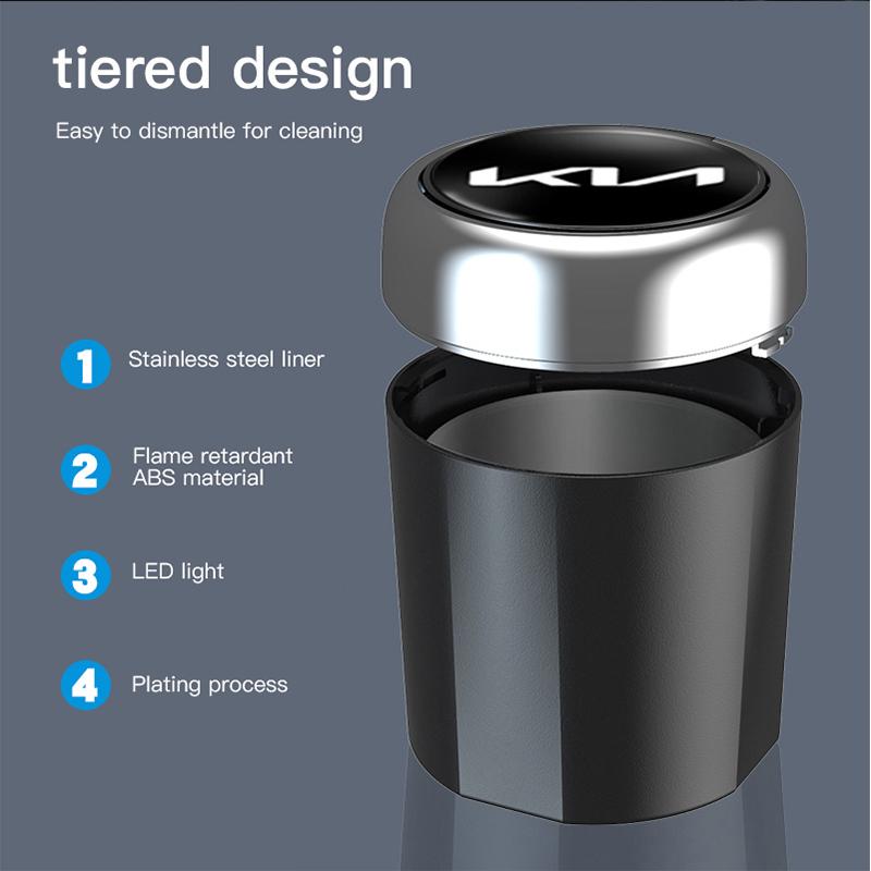 Car Cigarette Ashtray Cup Portable LED Smoke Car Ashtray Smoke Remover For Kia Rio Soul Cerato Soent Sportage Picanto K5 BN3