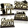 Grad Sign Wooden Bachelor Hat Wooden Letters Desktop Ornament  Tabletop Decor