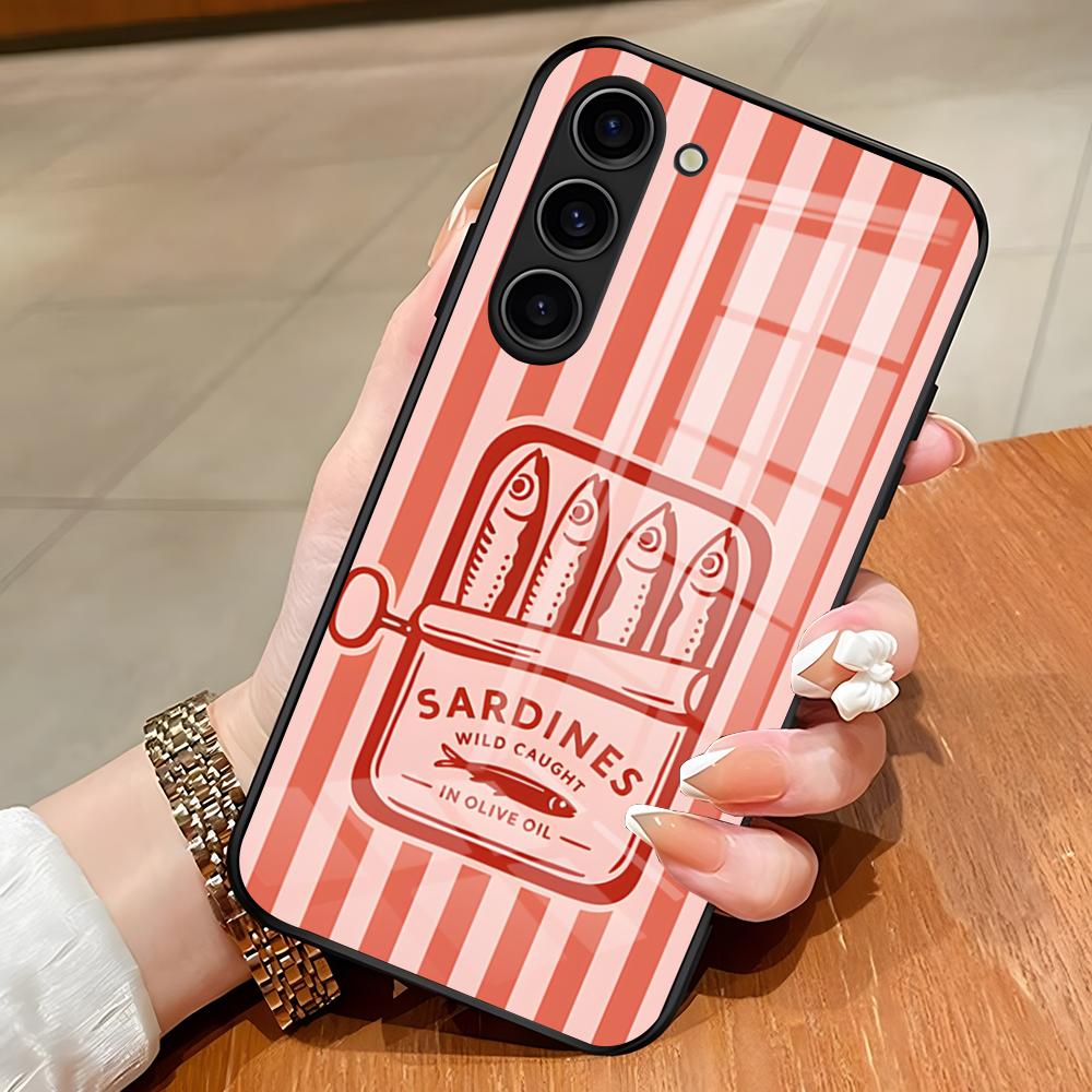 Fish Funny Sardines Phone Case For Samsung S26 S25 Edge Ultra S23 S22 S21 S20 Ultra Plus S24 Fe A54 A53 A25 Glass Cover