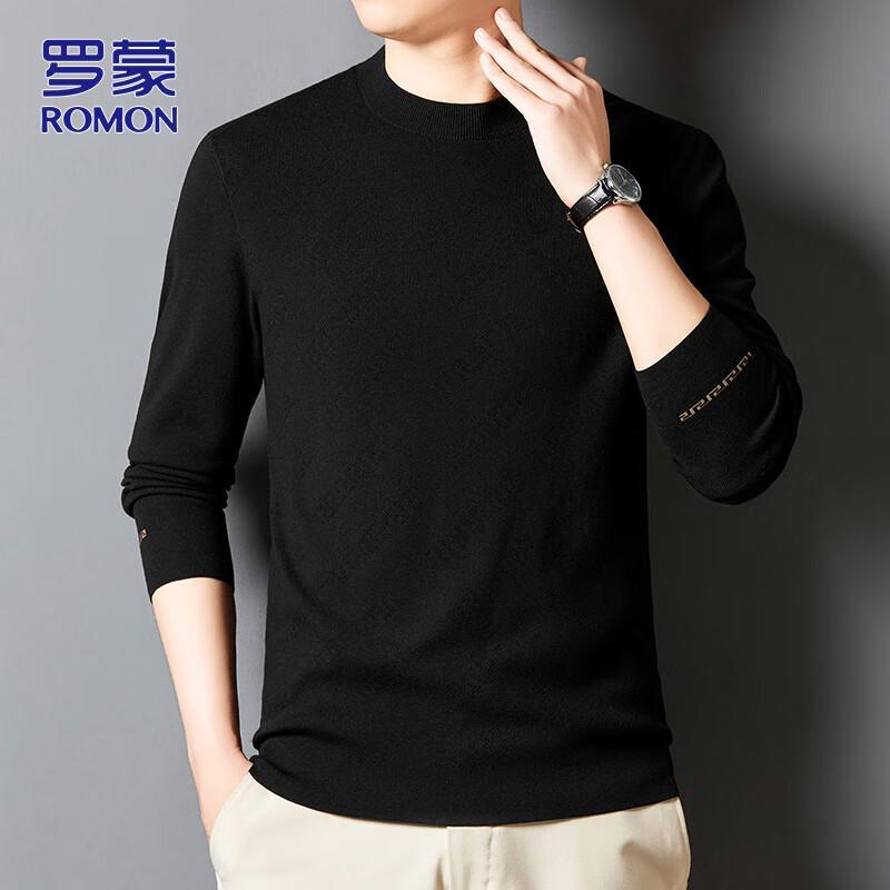 ROMON Men's Solid Crewneck Knit Sweater