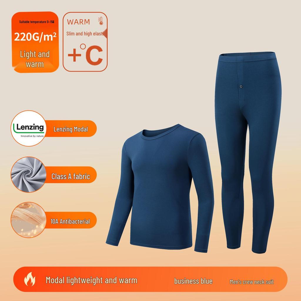 Class A Lenzing Modal 80-Count Warm Base Layer Set: Men's & Women's Autumn Heat-Generating Skinwear