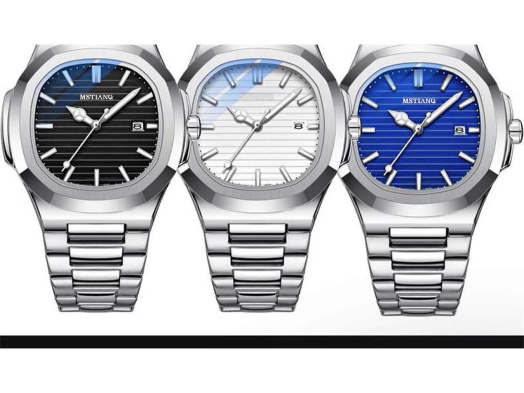 Orologio al quarzo luminoso in stile svizzero - Impermeabile, Cinturino in acciaio, Funzione calendario, Design business unisex.