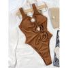 Women's High-End European & American Sexy Cutout One-Piece Triangle Swimsuit