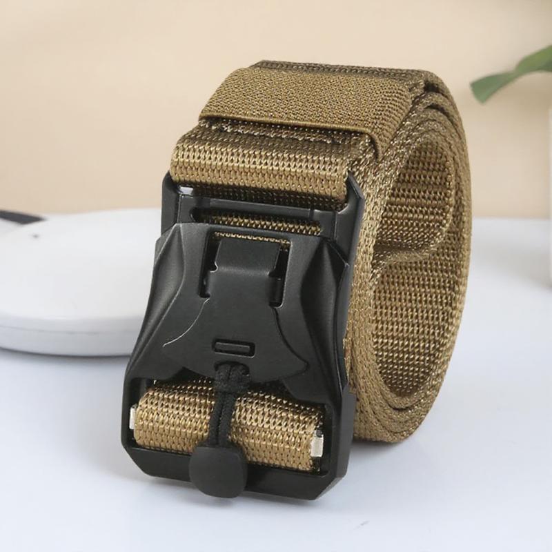 Outdoor Tactical Belt for Men Adjustable Military Work Belt Durable Nylon Canvas Belt Heavy Duty Waist Belt for Hiking Camping