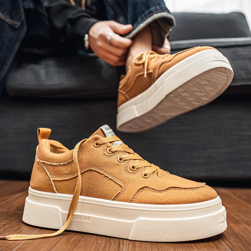 Men 's Casual Four Seasons Fashion Canvas Skateboarding Students Comfortable Sneakers Boys Trending Soft Sole Breathable Shoes
