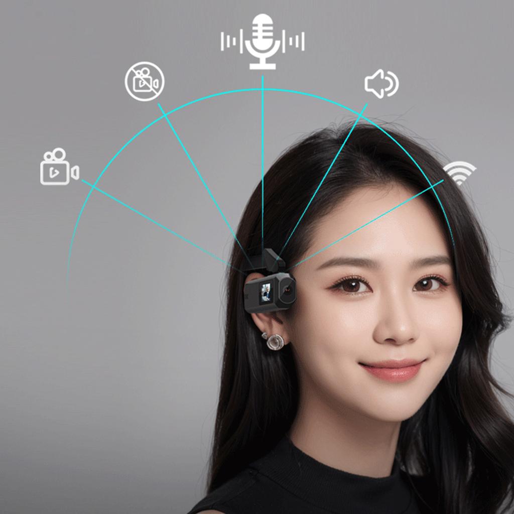 Wearable WiFi Video Camera APP Control Hands-Free Vlog Camera Built-in Battery Body Camera for Vlog Video Recording