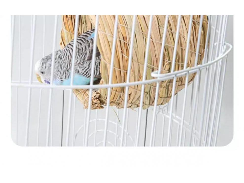 Straw Bird Nest for Budgerigars, Cockatiels, Quails, Pigeons, and Peonies - Hanging Breeding and Egg-Laying Supply