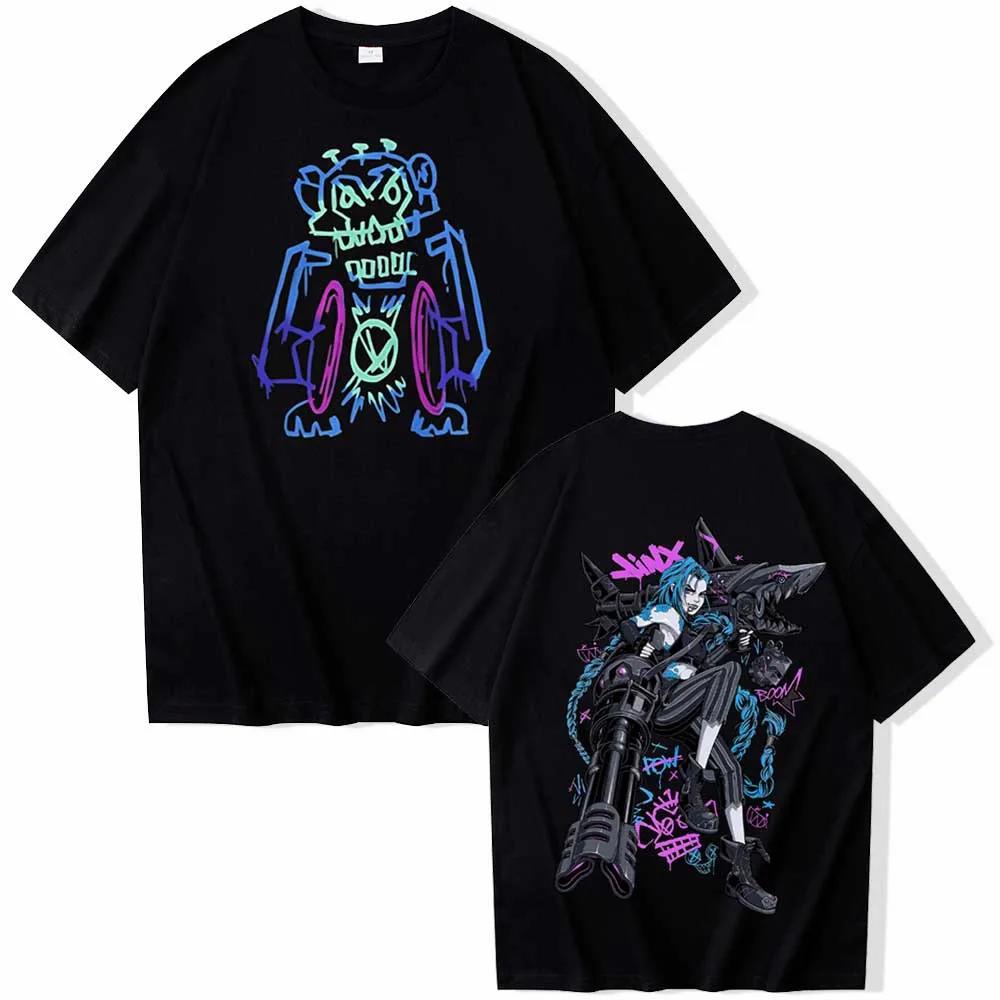

Футболка Arcane Jinx Graffiti унисекс женская Harajuku O-образный вырез летняя повседневная футболка игровая футболка S