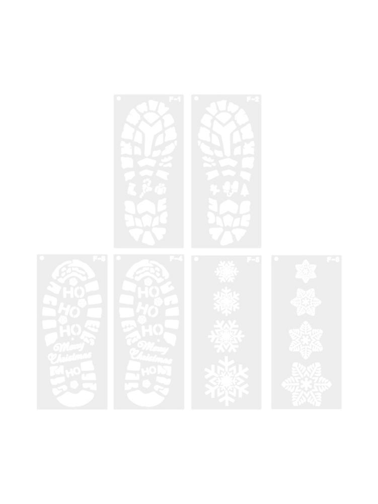 Holiday Stencils Christmas Snowflake Stencils Template Santa Footprint Reusable Drawing Template Christmas For Painting On Wood