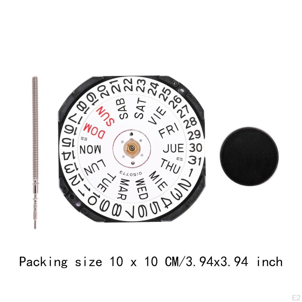 VX43E-3 Quartz Movement Date Watch Replacement Wristwatch Repair Accessory Easily Install Double