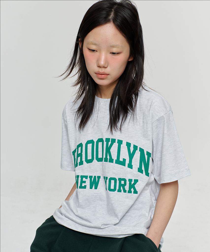 PAPERBOY Brooklyn New York Short Sleeve T-Shirt - White Melange