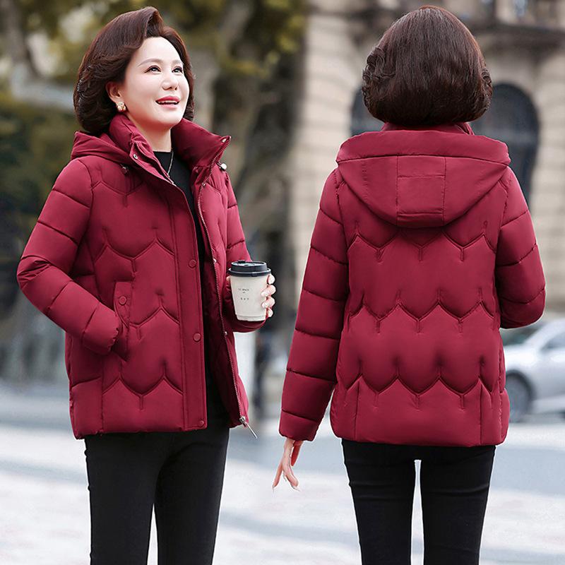 Women’s Short Hooded Windproof Thicken Warm Winter Jacket Gift for Mom