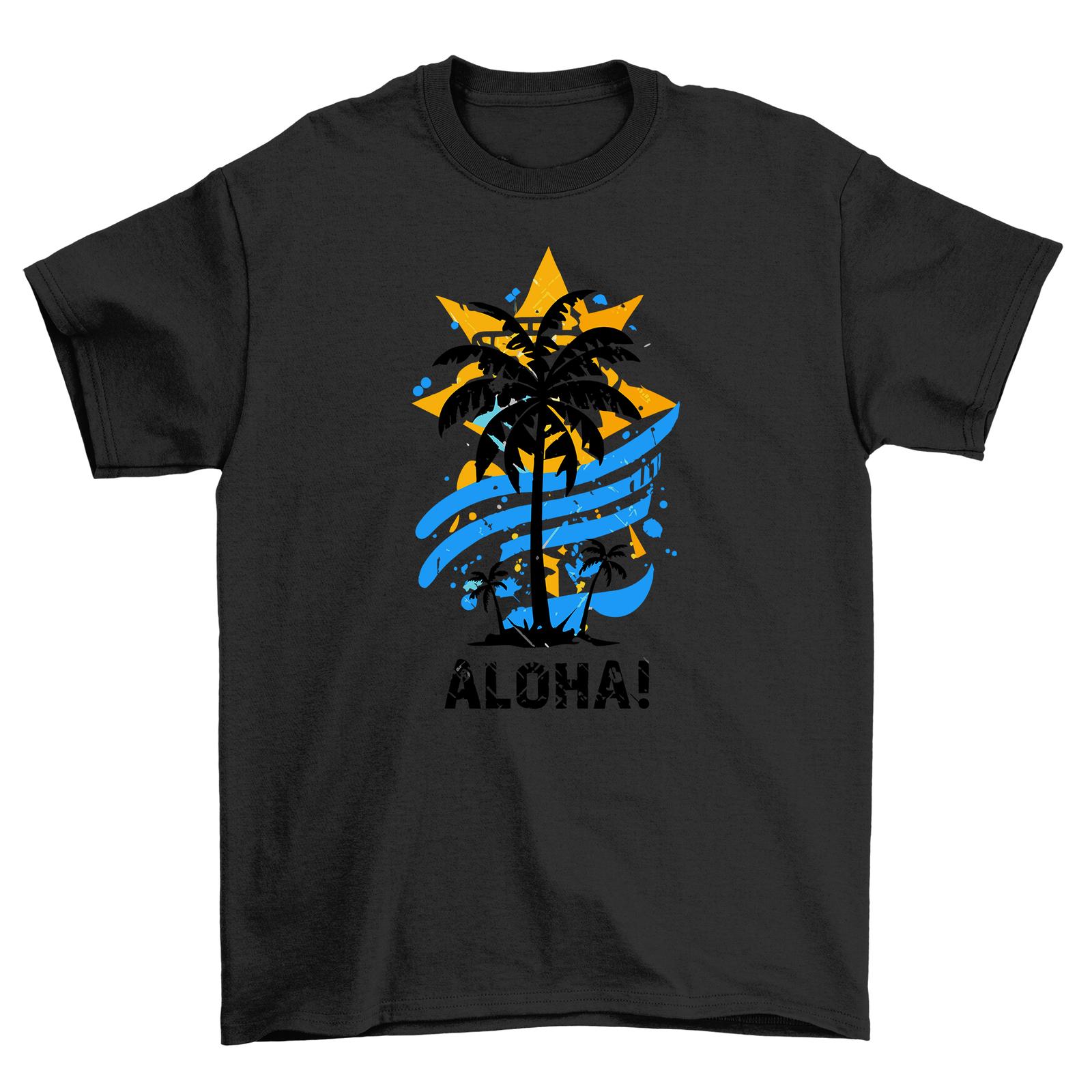 

Summer_46 Aloha Vibes T-Shirt Mens Womens Tees Top - Ride the Wave in Style! 100% cotton, Funny t-shi 2XL