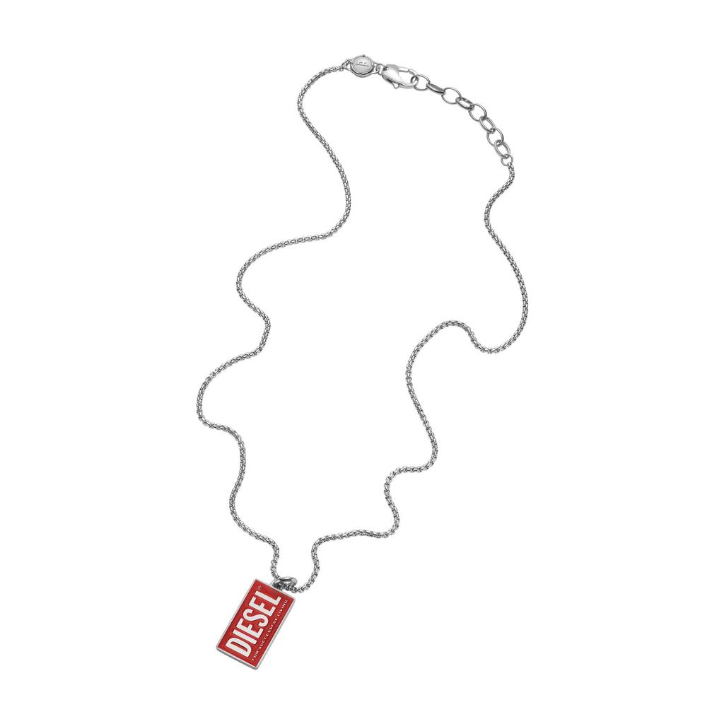 Diesel Dog Tag Pendant All Stainless One Stainless No Gemstones Necklace, Gender, Steel, Size, Steel,