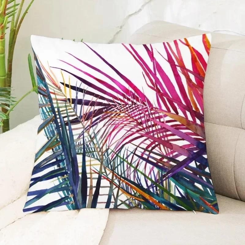 Bedroom Decorative Pillows Tropical Plant Leaves Printed Cushion Covers Home Living Room Sofa