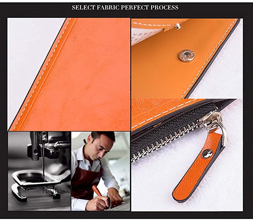 Deelfel Women's Slim L-Zip Long Wallet, Stylish Leather Bifold Wallet, Coin Purse, 17 Cards, Large Capacity, Simple Design, Perfect Mother's Day Gift