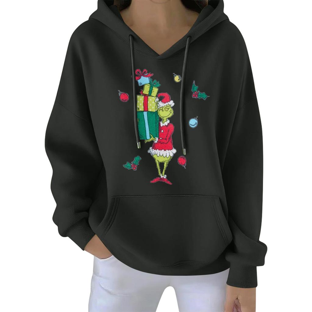 Women's Christmas  Hoodie Funny Cute Christmas Holiday Sweatshirt Pullover
