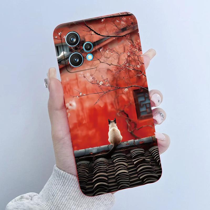 For Realme 9 Pro Plus Phone Case RMX3392 RMX3393 Flower Girl Design Soft Silicone TPU Back Housing For Realme9 4G RMX3521 Covers