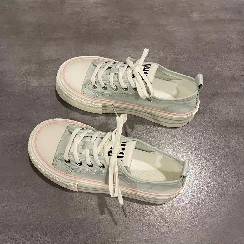 Thin Breathable New Summer Thick-soled Heightening Casual Female Students Versatile Canvas Shoes Children