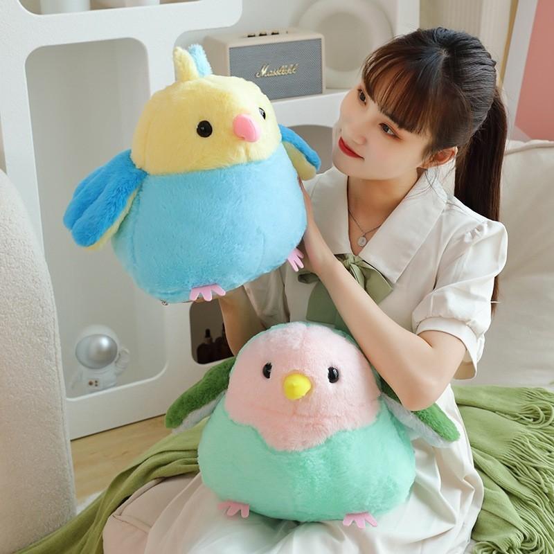 Adorable Chubby Parrot Plush Toy Cute Bird Stuffed Animal Soft Doll For Kids