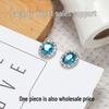 Exquisite Light Luxury Topaz Imitation Stud Earrings with Colored Gemstones