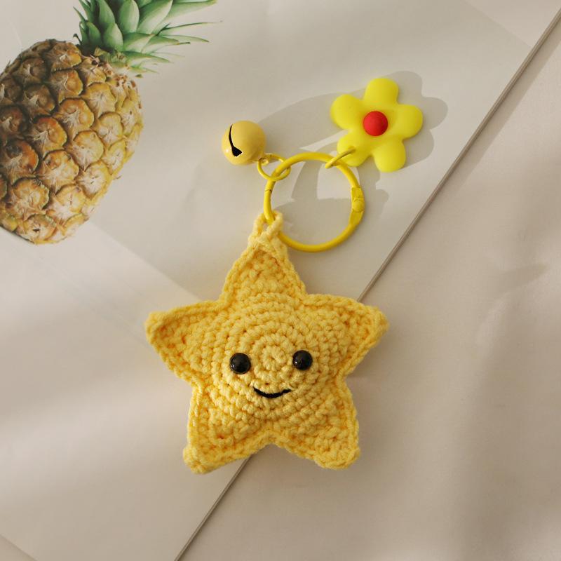 Handmaking Rainbow Crochet Keychain For Gifts Knitting Rainbow Keychain Cute Rainbow Pendant Keyring Custom Accessory