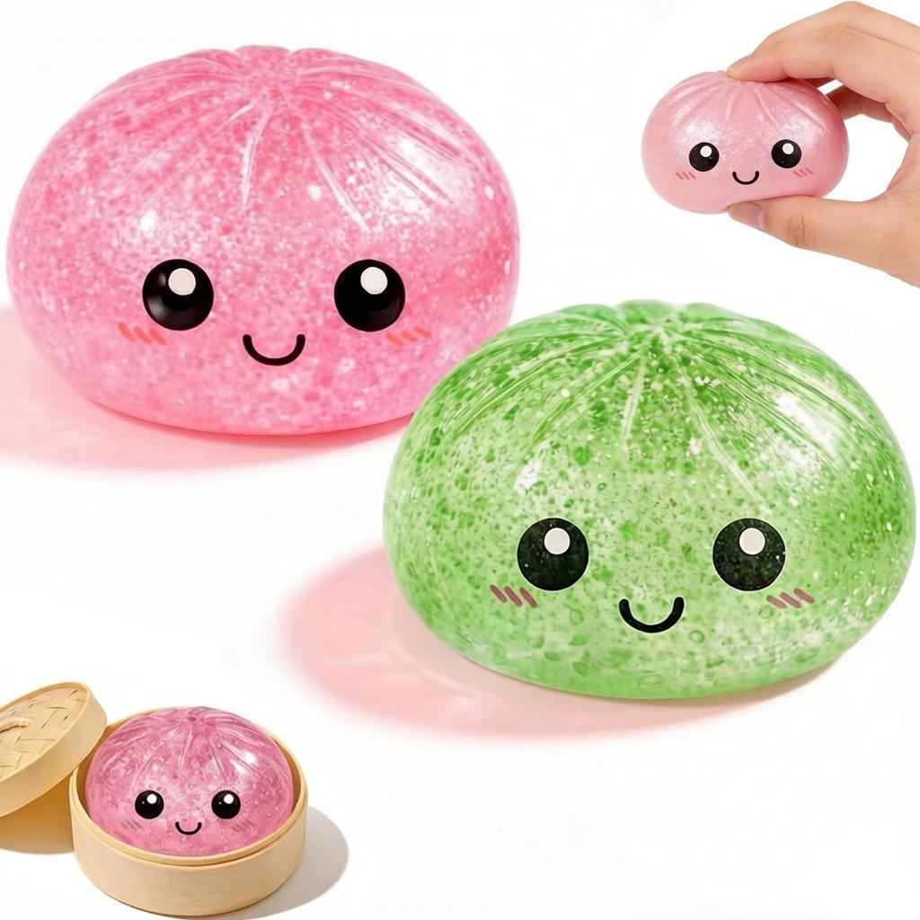 Aesthetic Glitter Dumpling: Solid Maltose Stress Reliever, Realistic Food Ornament, Trendy Adult Hobby Fidget Toy, New Gift