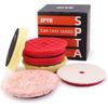 SPTA 5 Inch 125mm Body Repair Polishing Pad Set - 6 Pcs Buffing Pads with Sponge, Wool and Micro-Fiber for Car Detailing