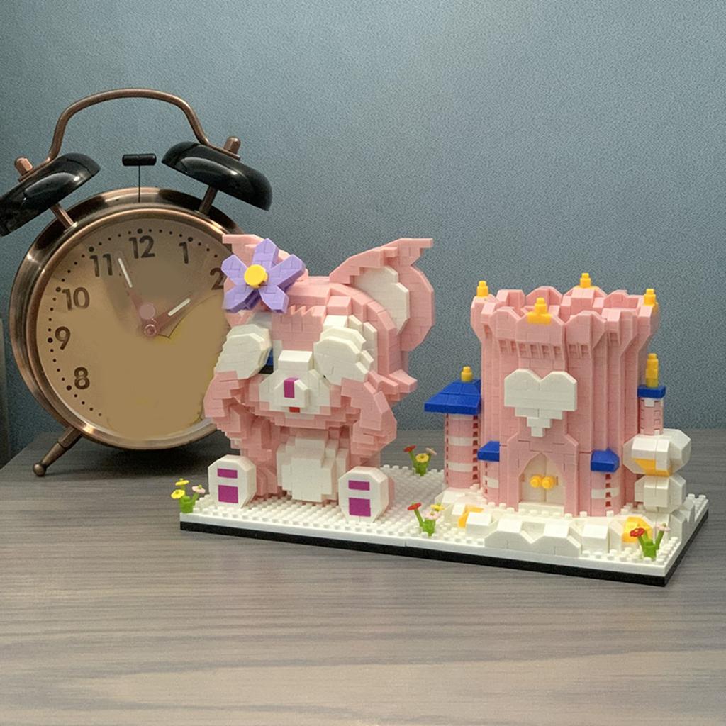 Pen Holder Building Set Cartoon Style Tight Contact Plastic Bright Colors Block Building Toy for Kid