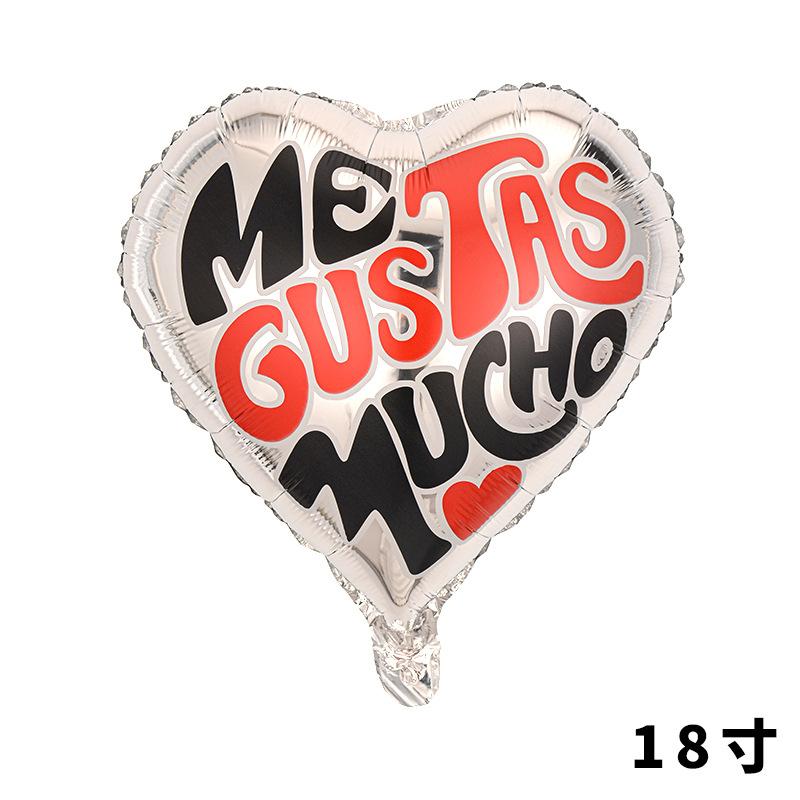 Spanish Balloon 18 Inch Valentine'S Day Love Balloon Spanish Heart-Shaped Aluminum Film Balloon Decoration