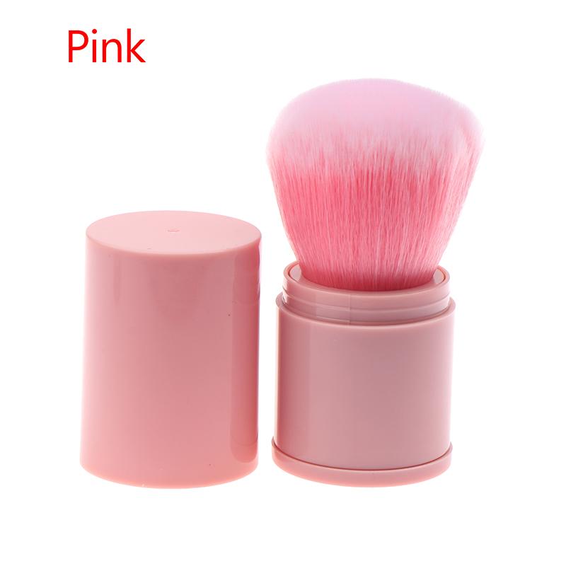

1 шт. Висувна пензлик для тонального крему Плоский кабукі пензлик Для пудри рум ян бронзера консилера Портативні інструменти для макіяжу рожевий