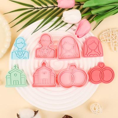 1/4 Stück 3D Valentinstag Hochzeit Ausstecher Keksform Keksform Stempel Party Dekoration Backwerkzeuge