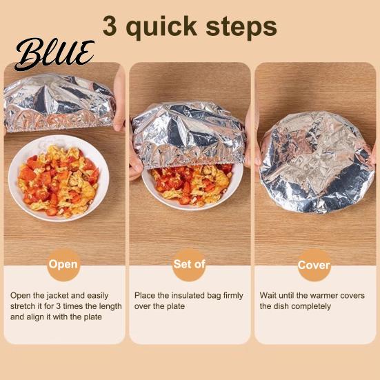 Insulated Food Bag for Tableware 30/50Pcs Repeatable Aluminum Foil Insulation Cover Elastic Heat-Resistant