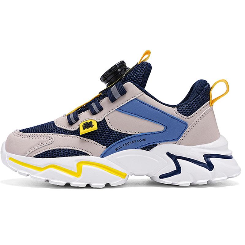 

Детская сетчатая спортивная обувь с вращающимися кнопками Темно-синяя спортивная обувь для мальчиков Спортивная обувь для девочек 39 темно-синий