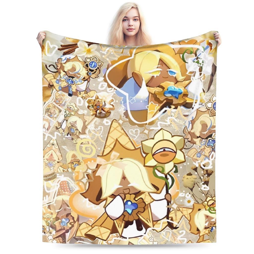 Comfortable Cookie Run Kingdom  Blanket Merch Bedding Decorative Video Games Throws And Blankets Warm Flannel for Office