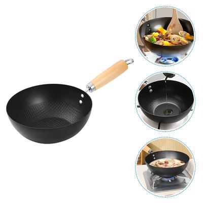 Mini Antihaft-Wokpfanne mit flachem Boden Heim-Wok für Gasherd Ergonomischer Griff Breites Anwendungsspektrum Hervorragende Verarbeitung