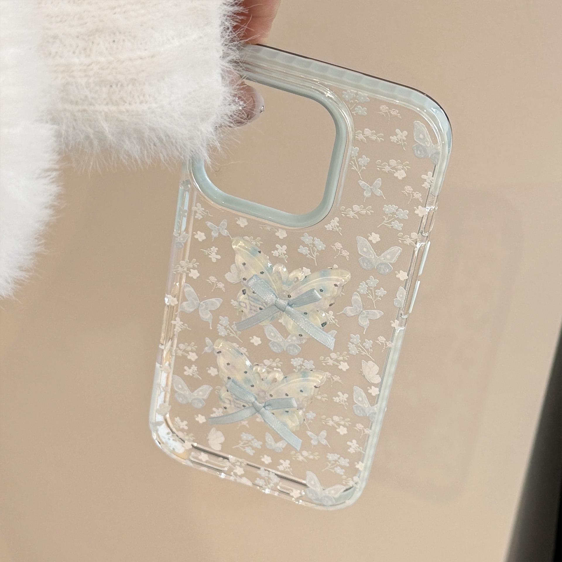 

Beautiful Floral Butterfly for IPhone 17 for Apple 15 Promax Phone Case 16 Small Fresh 13 Three-dimensional 11 Soft 11