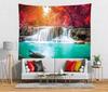 Waterfall Tapestry Backdrop Forest Landscape Tapestry Wall Hanging Lake River Natural Scenery Background Living Room Dorm Decor