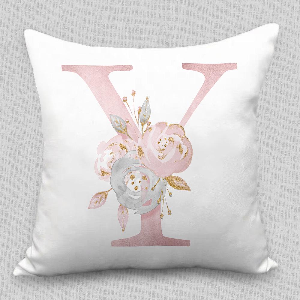 Nordische Kissenhülle Rosa Buchstaben Kissenhülle Auto Sofa Lendenkissen Sitzkissen