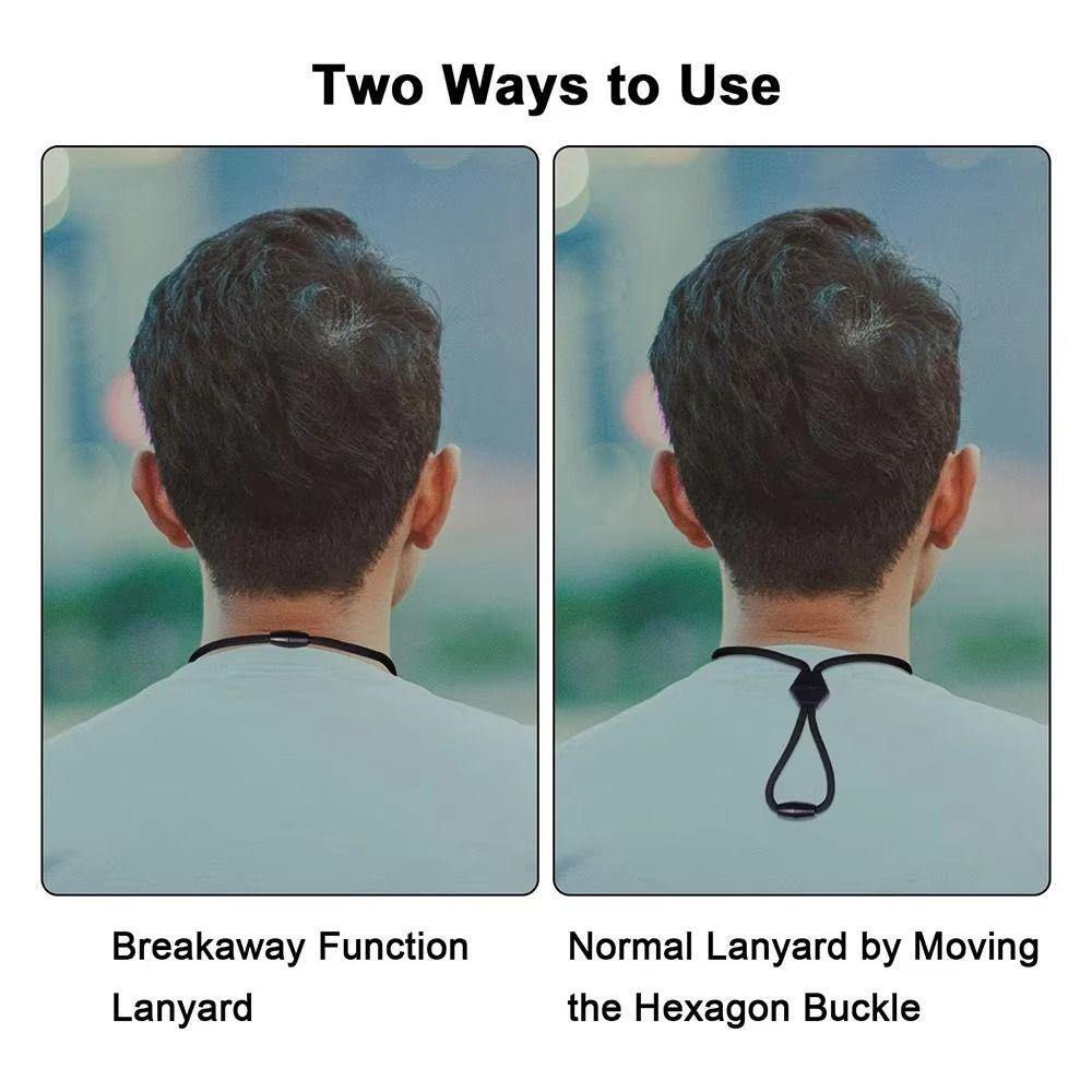 Adjustable ID Rope Metal Polyester Neck Strap Necklace Keychain Holder  Women Men