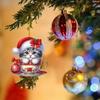 Acrylic Teacup Cat Hanging Ornaments Cute Cartoon Cat Christmas Ornament 2D
