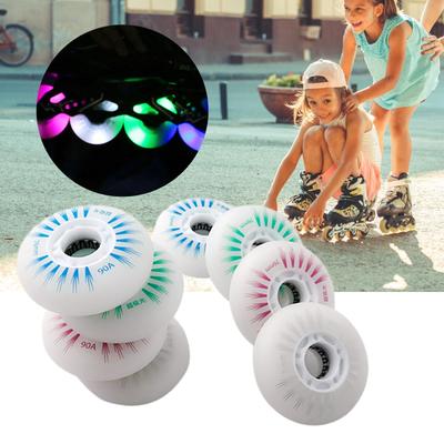 4 ks koleček na inline brusle s LED, venkovní svítící kolečka, LED osvětlení, kolečka na bruslení pro děti a dospělé